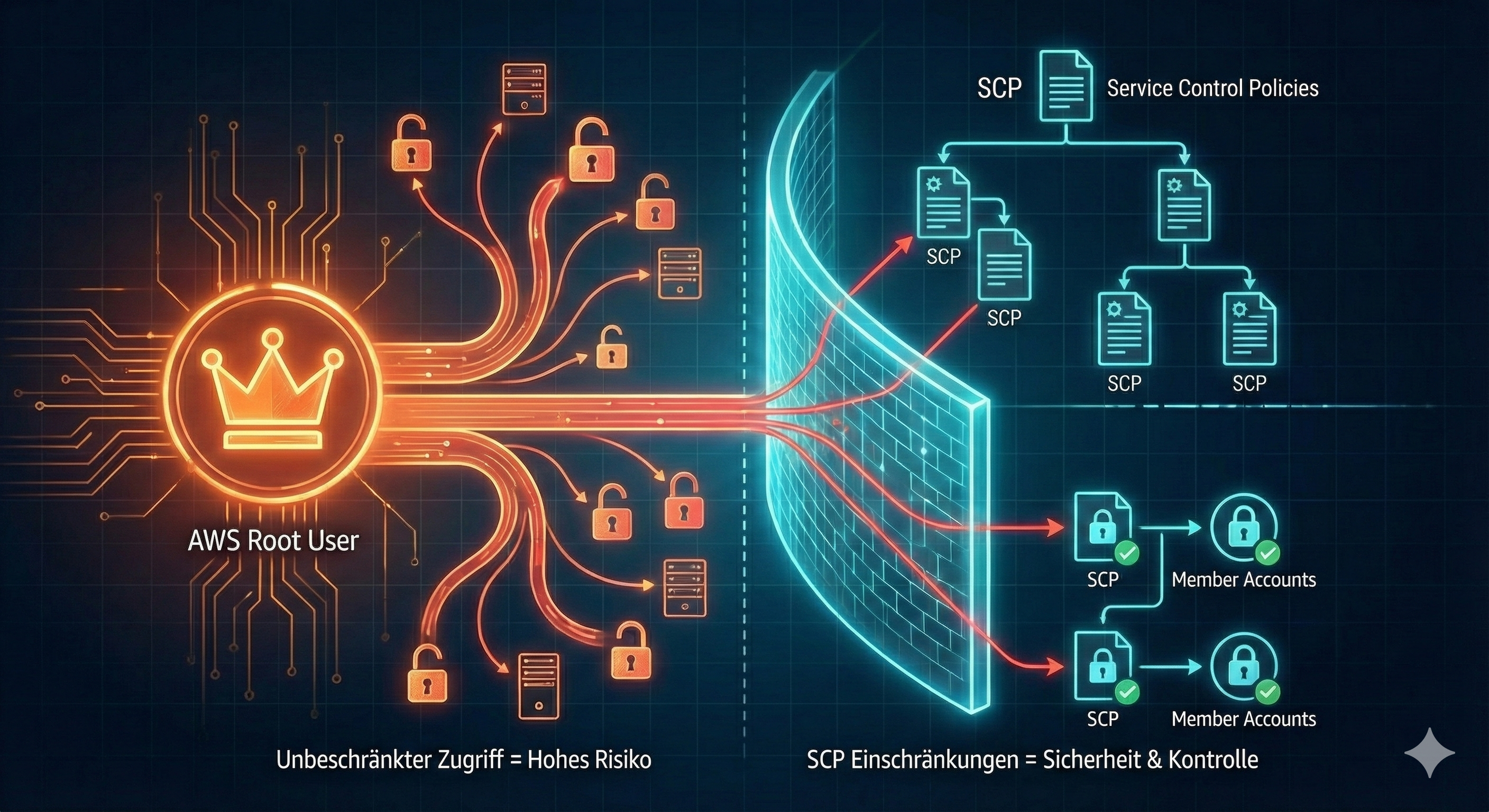 AWS SCP Guardrails für eine sichere Organisation